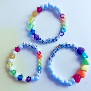 🍒 5/$25 🍒 PRIDE Rainbow Rave Kandi Bracelets | Juicy